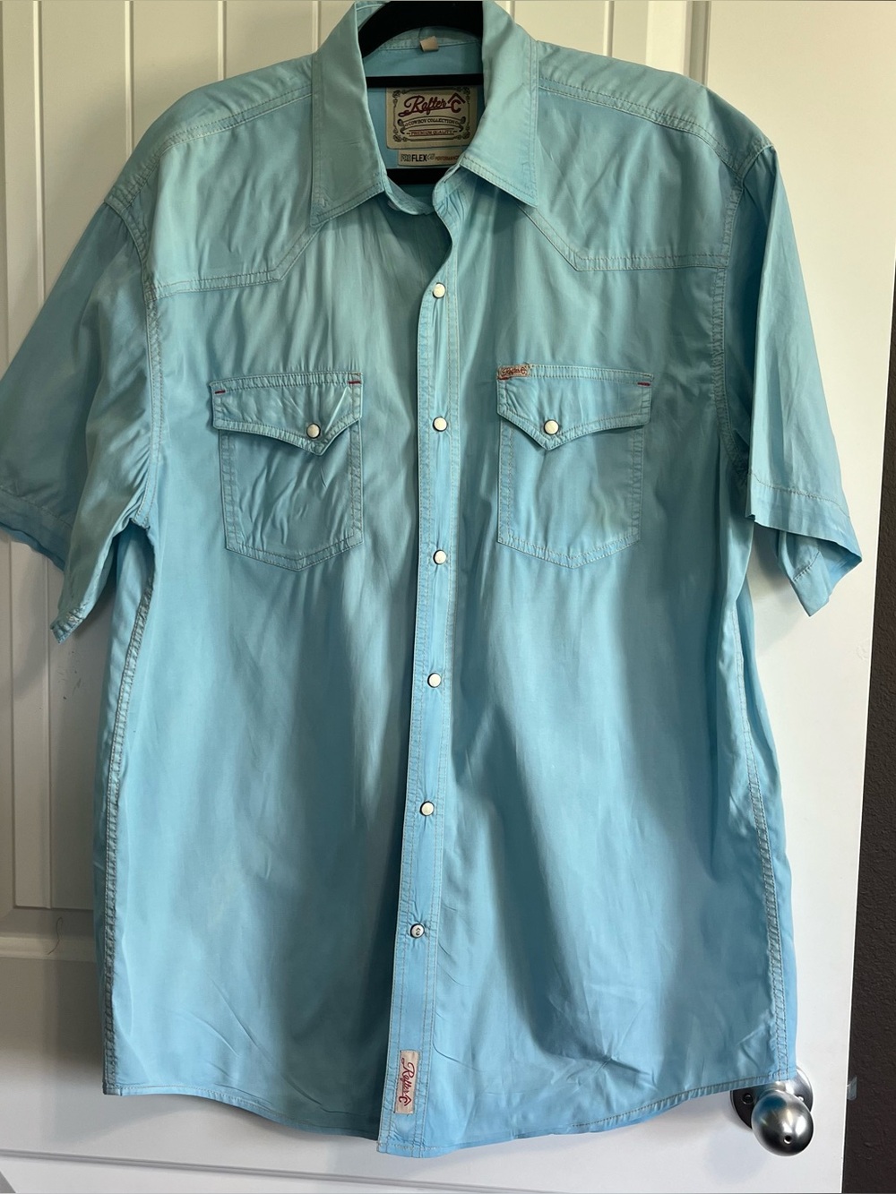 Rafter C Pearl Snap Western Shirt Large Cavendars Rodeo Cowboy Pro Flex 45